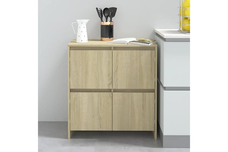 skænk 70x41x75 cm spånplade sonoma-eg - Brun - Skænke & sideboards