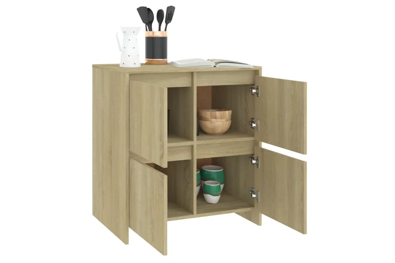 skænk 70x41x75 cm spånplade sonoma-eg - Brun - Skænke & sideboards