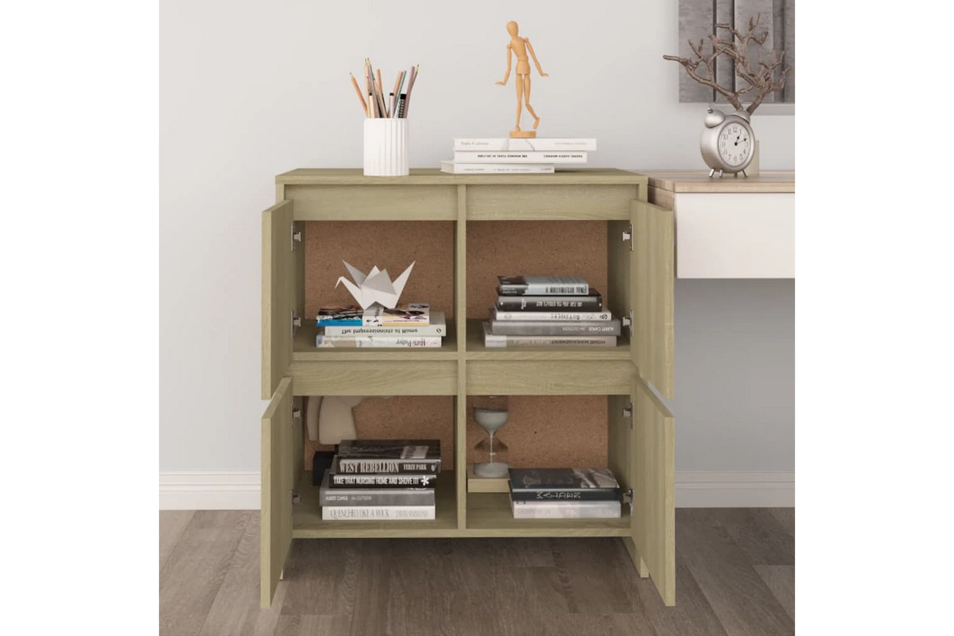 skænk 70x41x75 cm spånplade sonoma-eg - Brun - Opbevaring - Opbevaringsmøbler - Skænke & sideboards