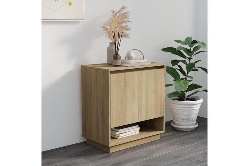 skænk 70x41x75 cm spånplade sonoma-eg - Brun - Skænke & sideboards