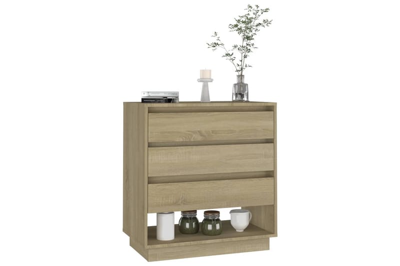 skænk 70x41x75 cm spånplade sonoma-eg - Brun - Skænke & sideboards