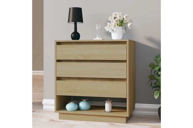 skænk 70x41x75 cm spånplade sonoma-eg - Brun - Skænke & sideboards