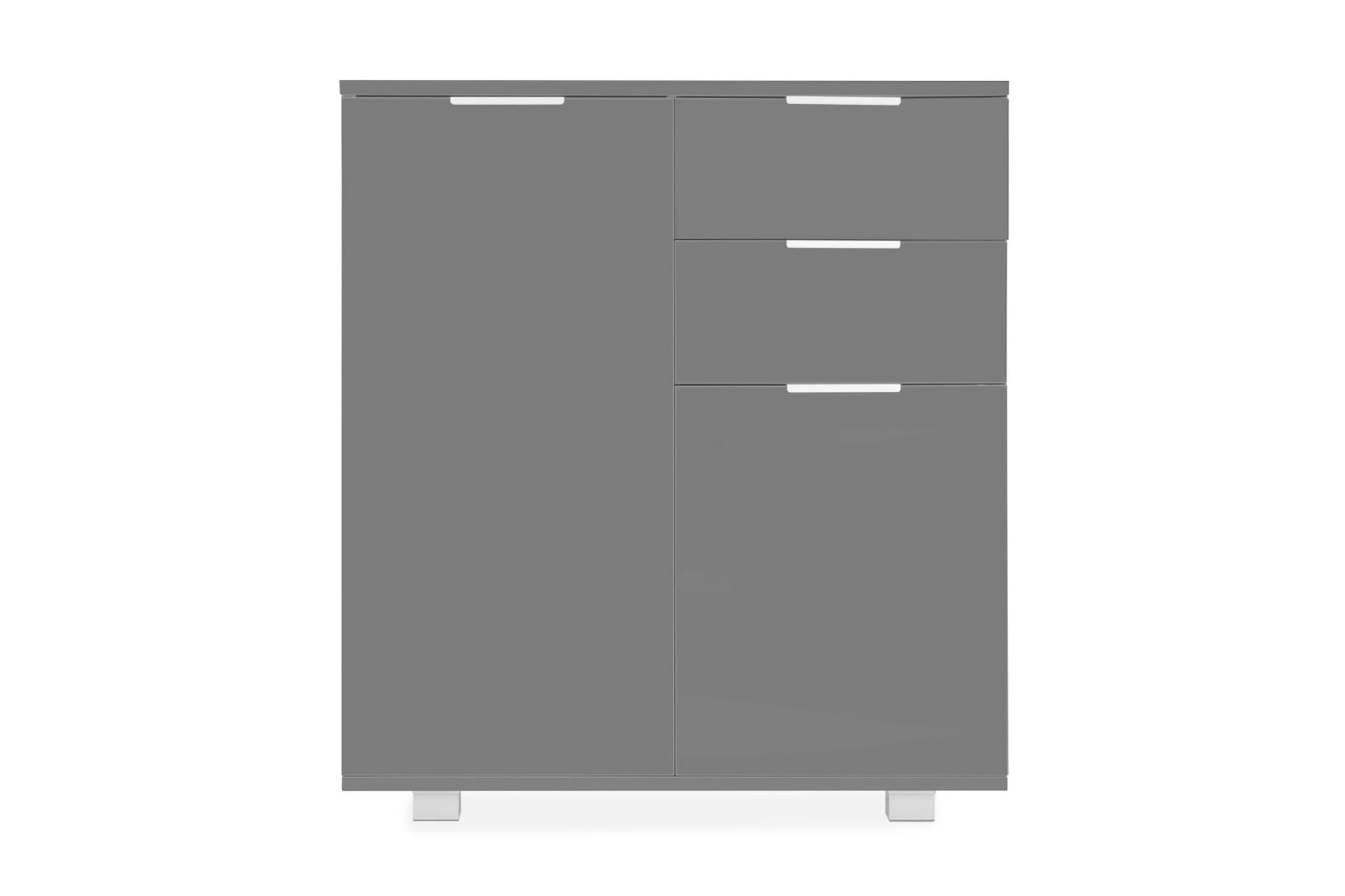 Skænk 71 X 35 X 76 Cm Spånplade Grå Højglans - Grå - Opbevaring - Opbevaringsmøbler - Skænke & sideboards