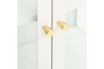 skænk 75x35x105 cm stål og glas hvid - Hvid - Opbevaring - Opbevaringsmøbler - Skænke & sideboards