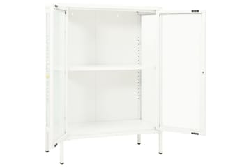 skænk 75x35x105 cm stål og glas hvid - Hvid - Opbevaring - Opbevaringsmøbler - Skænke & sideboards
