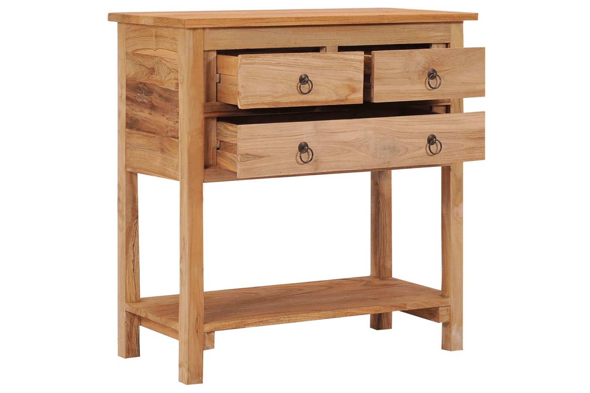 Skænk 78x35x80 cm Massivt Teaktræ - Brun - Opbevaring - Opbevaringsmøbler - Skænke & sideboards