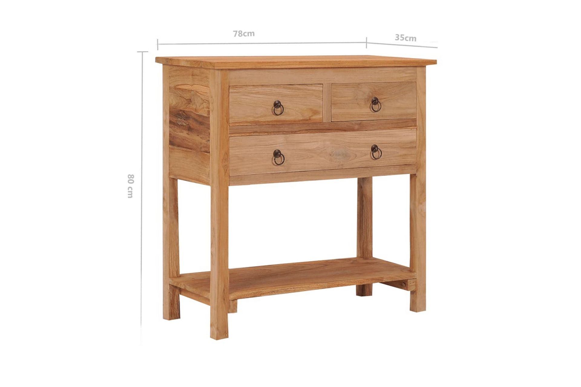 Skænk 78x35x80 cm Massivt Teaktræ - Brun - Opbevaring - Opbevaringsmøbler - Skænke & sideboards
