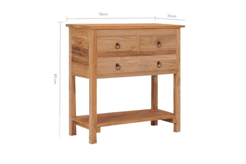 Skænk 78x35x80 cm Massivt Teaktræ - Brun - Skænke & sideboards