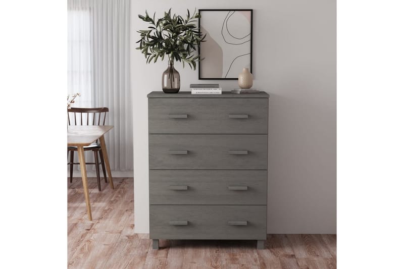 skænk 79x40x103,5 cm massivt fyrretræ lysegrå - Grå - Opbevaring - Opbevaringsmøbler - Skænke & sideboards