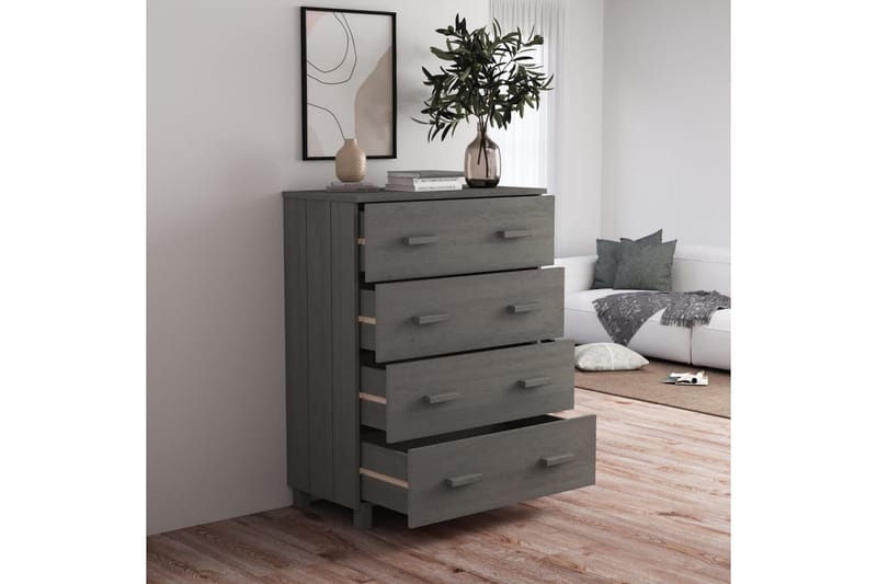 skænk 79x40x103,5 cm massivt fyrretræ lysegrå - Grå - Opbevaring - Opbevaringsmøbler - Skænke & sideboards