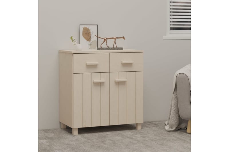 skænk 79x40x80 cm massivt fyrretræ gyldenbrun - Brun - Opbevaring - Opbevaringsmøbler - Skænke & sideboards