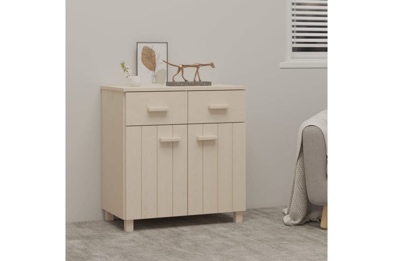 skænk 79x40x80 cm massivt fyrretræ gyldenbrun - Brun - Skænke & sideboards