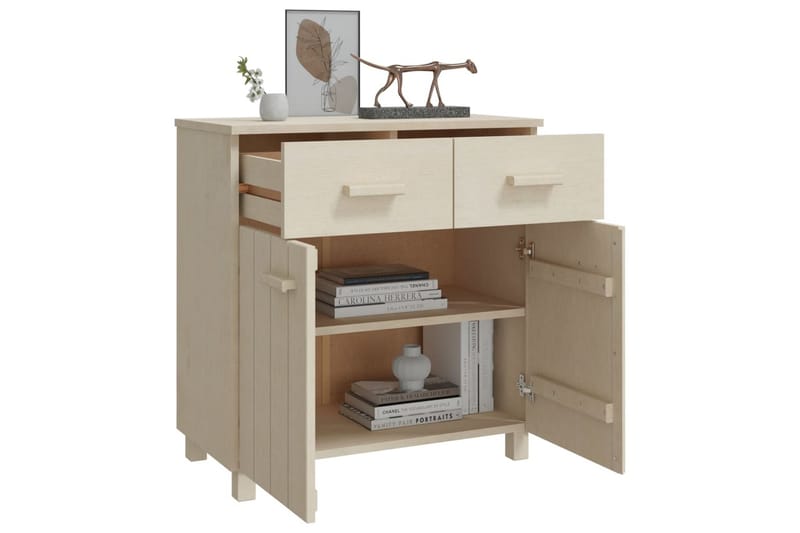 skænk 79x40x80 cm massivt fyrretræ gyldenbrun - Brun - Opbevaring - Opbevaringsmøbler - Skænke & sideboards