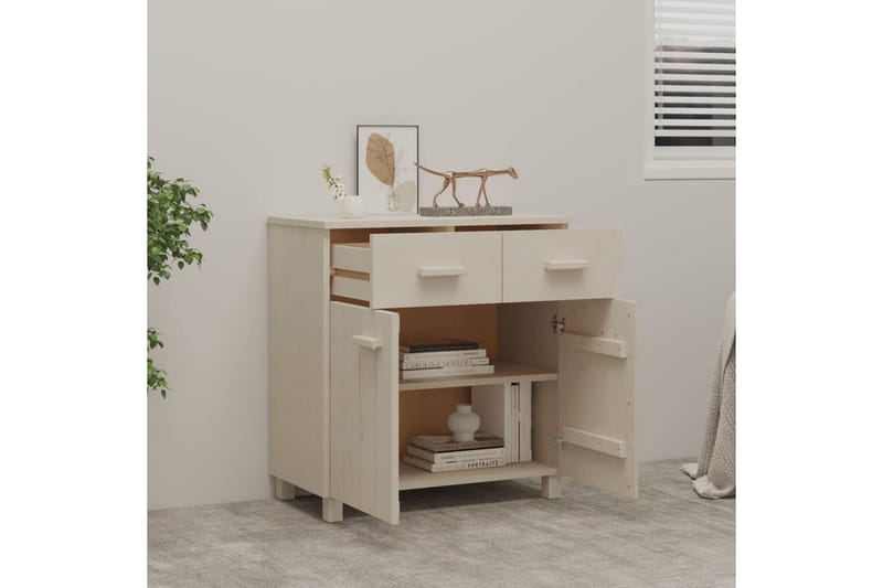 skænk 79x40x80 cm massivt fyrretræ gyldenbrun - Brun - Opbevaring - Opbevaringsmøbler - Skænke & sideboards