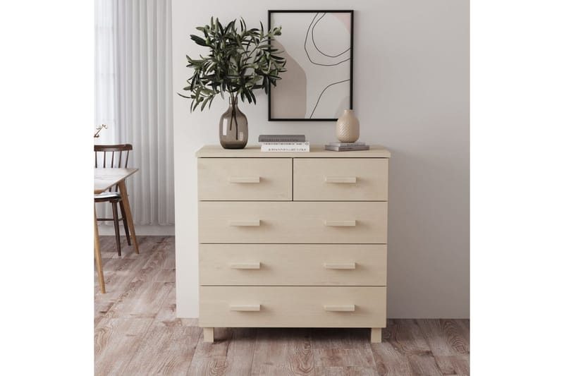 skænk 79x40x80 cm massivt fyrretræ gyldenbrun - Brun - Opbevaring - Opbevaringsmøbler - Skænke & sideboards