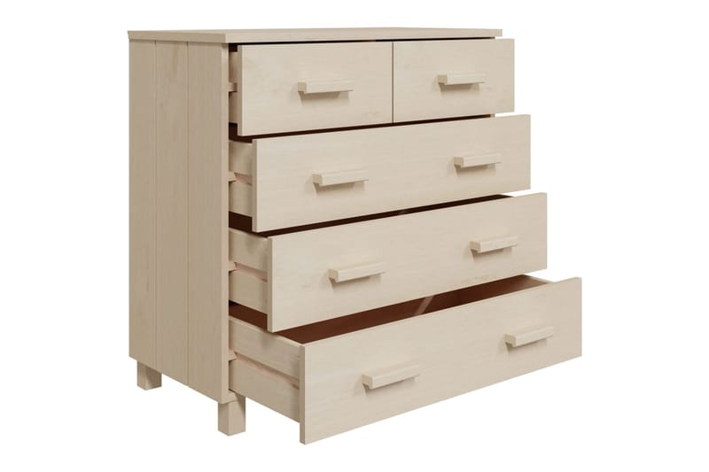 skænk 79x40x80 cm massivt fyrretræ gyldenbrun - Brun - Skænke & sideboards