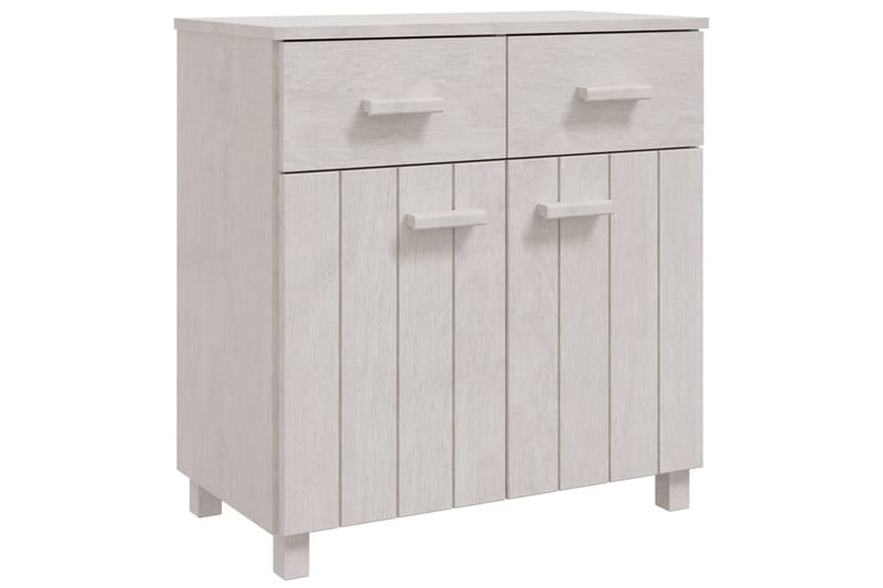 skænk 79x40x80 cm massivt fyrretræ hvid - Hvid - Opbevaring - Opbevaringsmøbler - Skænke & sideboards