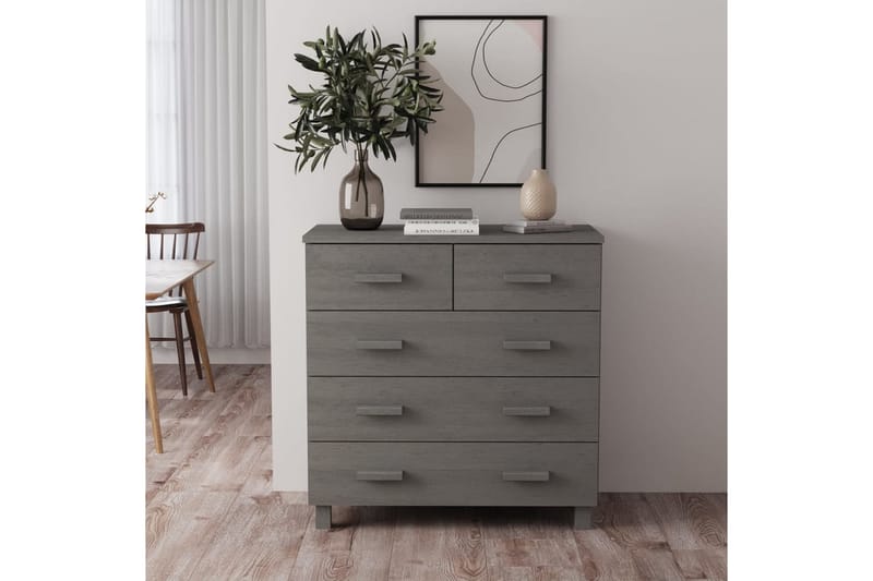 skænk 79x40x80 cm massivt fyrretræ lysegrå - Grå - Opbevaring - Opbevaringsmøbler - Skænke & sideboards