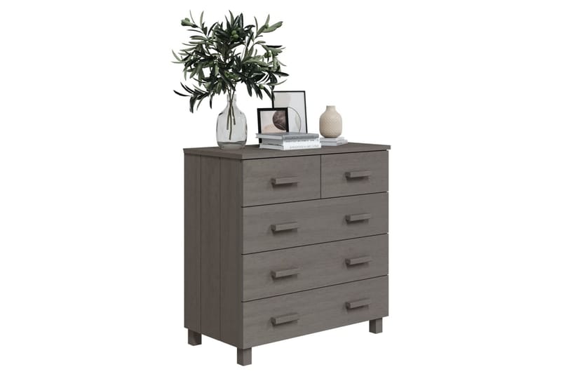 skænk 79x40x80 cm massivt fyrretræ lysegrå - Grå - Opbevaring - Opbevaringsmøbler - Skænke & sideboards