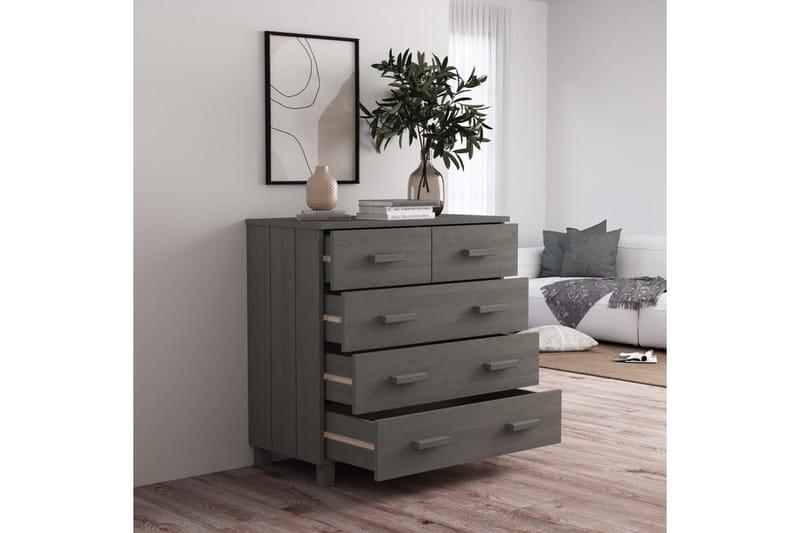 skænk 79x40x80 cm massivt fyrretræ lysegrå - Grå - Opbevaring - Opbevaringsmøbler - Skænke & sideboards
