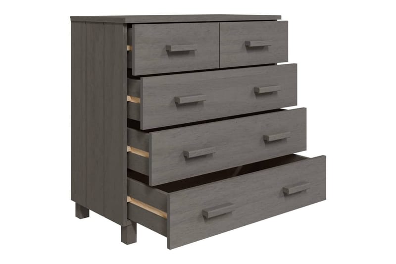 skænk 79x40x80 cm massivt fyrretræ lysegrå - Grå - Opbevaring - Opbevaringsmøbler - Skænke & sideboards