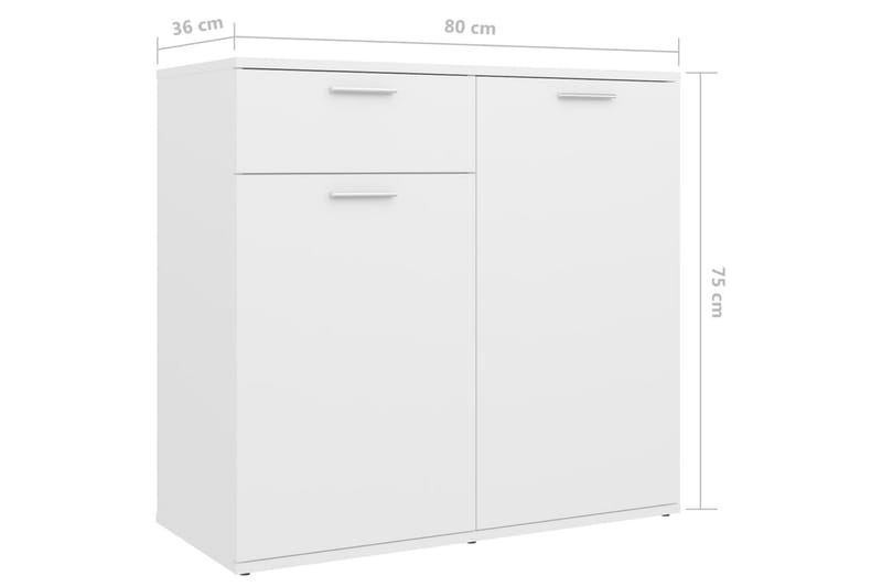 skænk 80x36x75 cm spånplade hvid - Hvid - Opbevaring - Opbevaringsmøbler - Skænke & sideboards