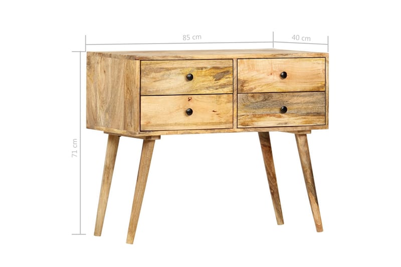 skænk 85 x 40 x 71 cm massivt mangotræ - Brun - Skænke & sideboards