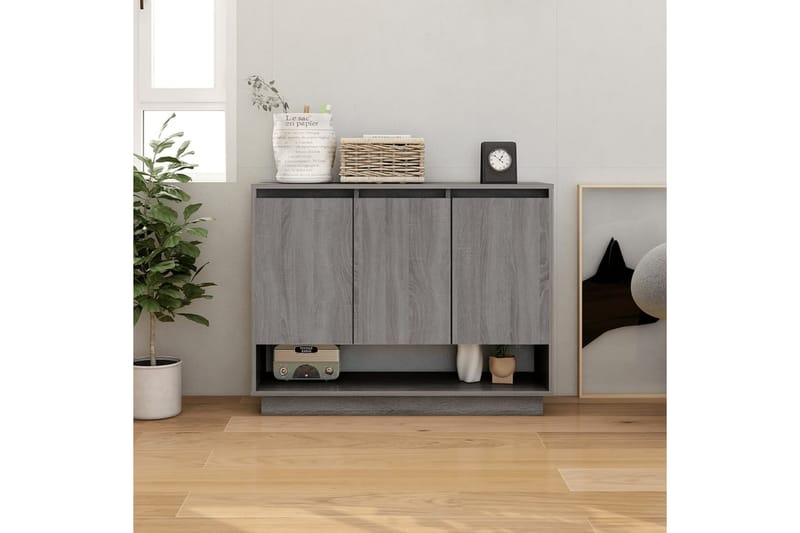 skænk 97x31x75 cm spånplade grå sonoma-eg - Grå - Opbevaring - Opbevaringsmøbler - Skænke & sideboards