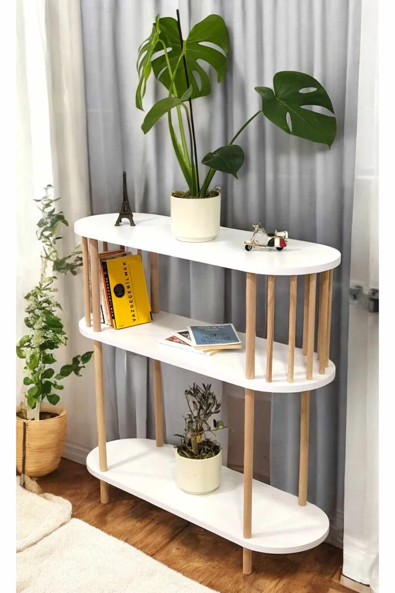 Skænk Hanah Home Peka Slim (90 x 90 x 30 cm) Hvid, Hvid
