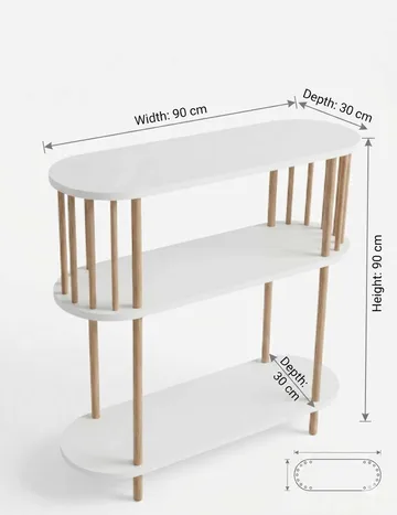 Skænk Hanah Home Peka Slim (90 x 90 x 30 cm) Hvid - Hvid - Opbevaring - Opbevaringsmøbler - Skænke & sideboards
