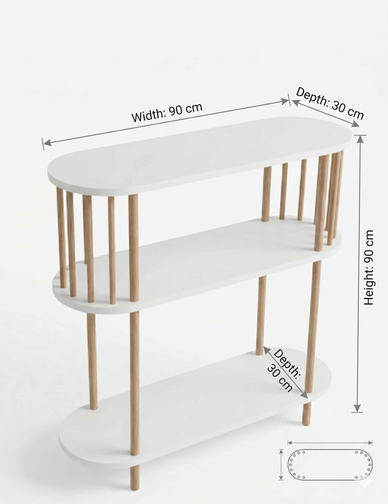 Skænk Hanah Home Peka Slim (90 x 90 x 30 cm) Hvid - Hvid - Opbevaring - Opbevaringsmøbler - Skænke & sideboards