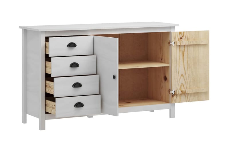 Skænk Hill Range 130x40x80 cm Massivt Fyrretræ Hvid - Opbevaring - Opbevaringsmøbler - Skænke & sideboards