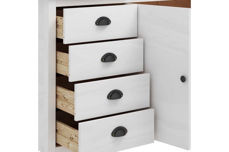 Skænk Hill Range 130x40x80 cm Massivt Fyrretræ Hvid - Opbevaring - Opbevaringsmøbler - Skænke & sideboards