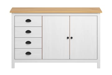 Skænk Hill Range 130x40x80 cm Massivt Fyrretræ Hvid - Opbevaring - Opbevaringsmøbler - Skænke & sideboards