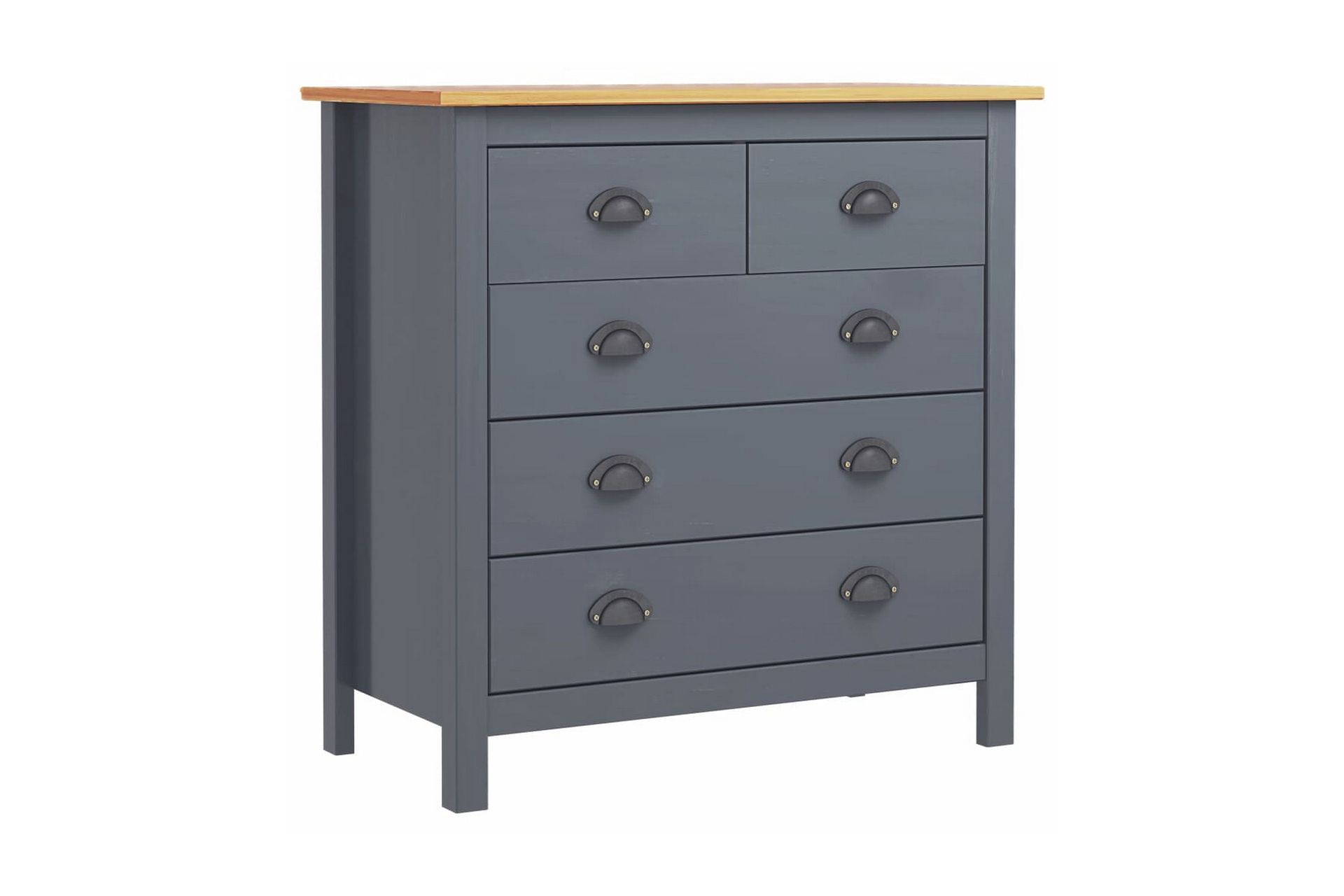 Skænk Hill Range 79x40x80 cm Massivt Fyrretræ Grå - Opbevaring - Opbevaringsmøbler - Skænke & sideboards