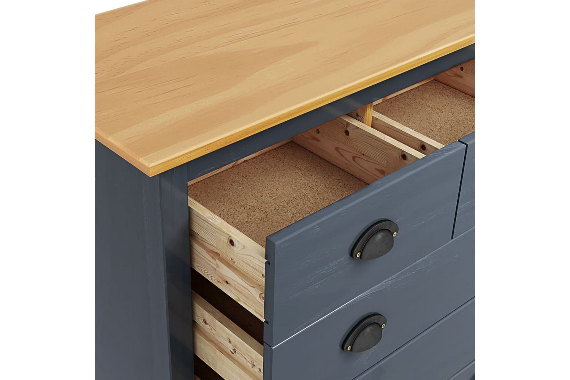 Skænk Hill Range 79x40x80 cm Massivt Fyrretræ Grå - Opbevaring - Opbevaringsmøbler - Skænke & sideboards