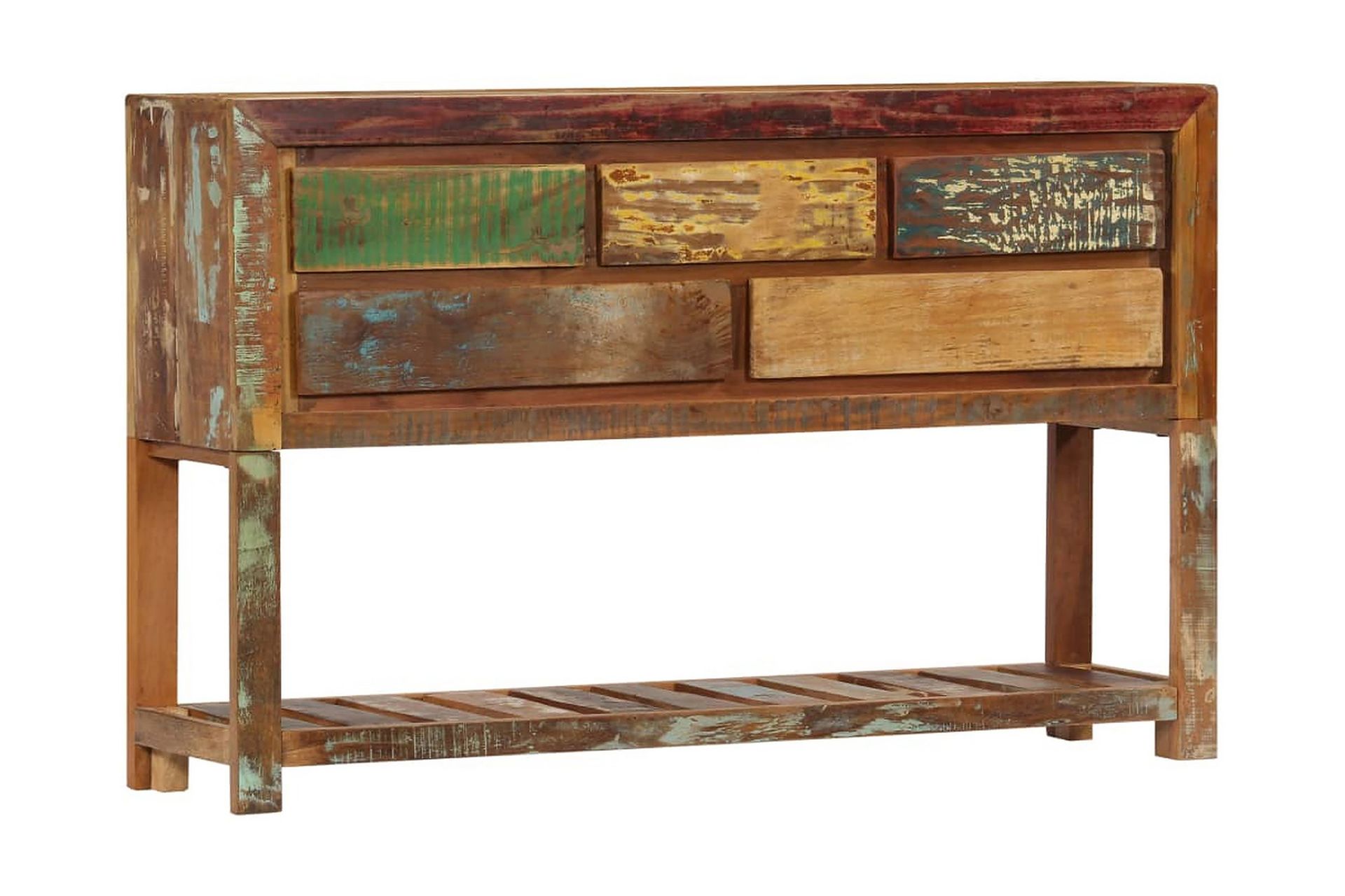 Skænk Massivt Genanvendt Træ 120 X 30 X 75 Cm - Flerfarvet - Opbevaring - Opbevaringsmøbler - Skænke & sideboards