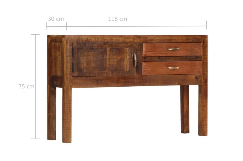 Skænk Massivt Mangotræ 118 X 30 X 75 Cm - Brun - Skænke & sideboards