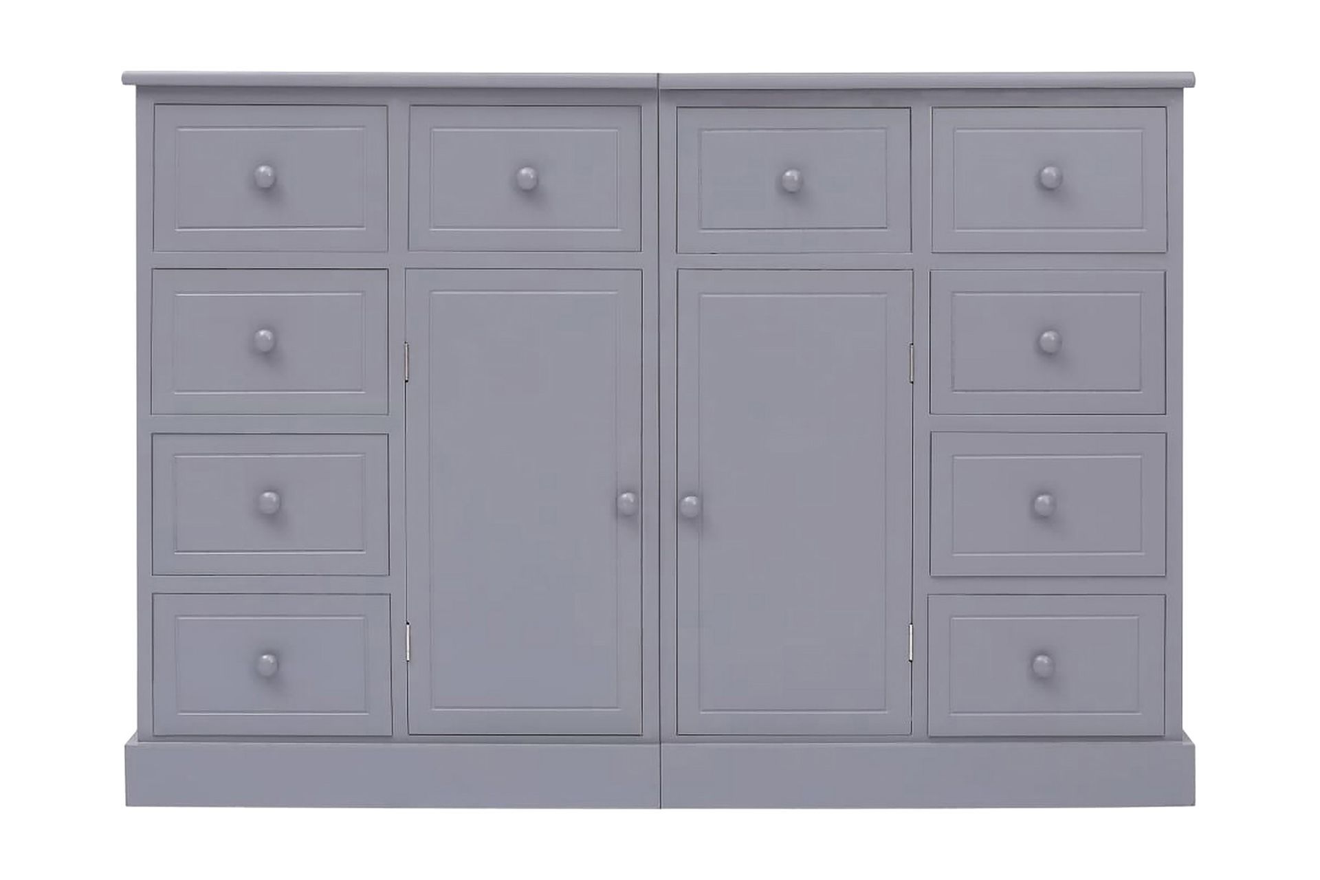 skænk med 10 skuffer 113 x 30 x 79 cm træ grå - Opbevaring - Opbevaringsmøbler - Skænke & sideboards