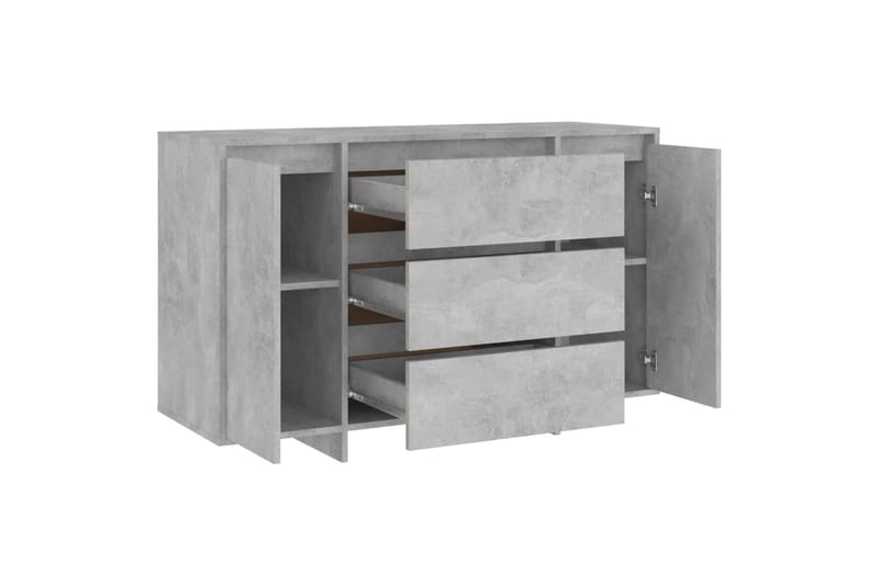skænk med 3 skuffer 120x41x75 cm spånplade betongrå - Grå - Opbevaring - Opbevaringsmøbler - Skænke & sideboards