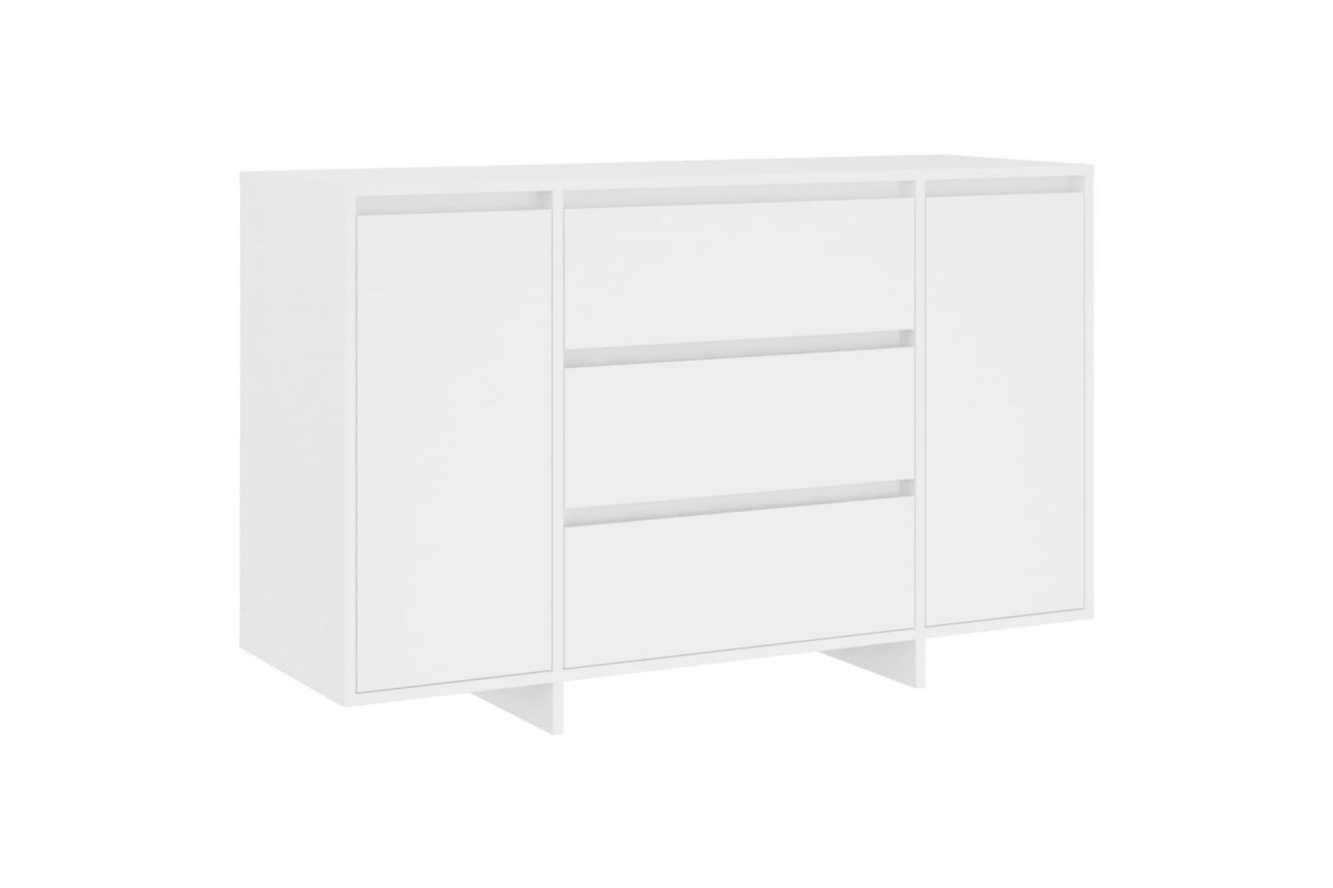 skænk med 3 skuffer 120x41x75 cm spånplade hvid - Hvid - Opbevaring - Opbevaringsmøbler - Skænke & sideboards