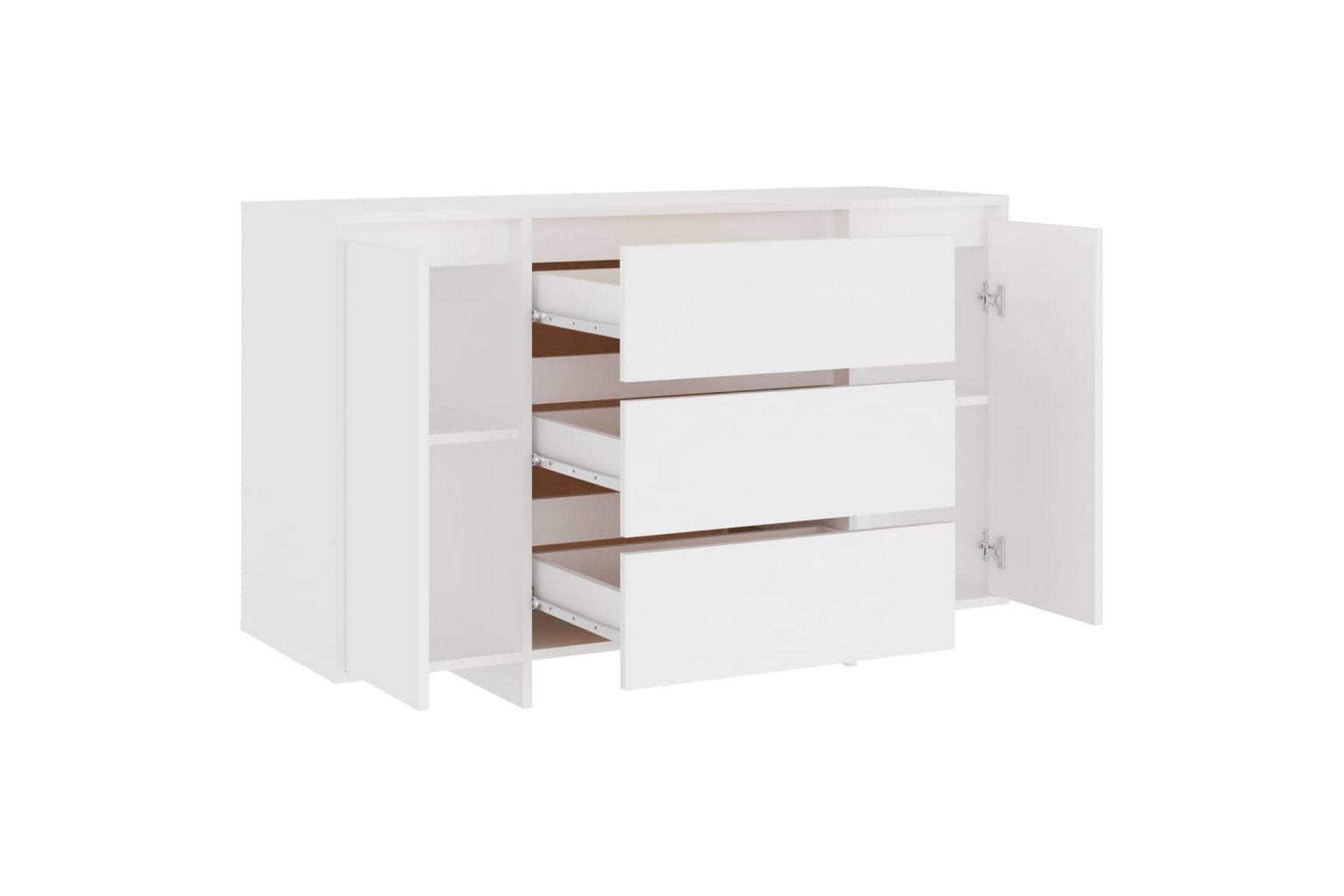 skænk med 3 skuffer 120x41x75 cm spånplade hvid - Hvid - Opbevaring - Opbevaringsmøbler - Skænke & sideboards