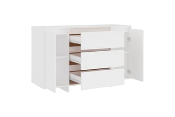 skænk med 3 skuffer 120x41x75 cm spånplade hvid - Hvid - Opbevaring - Opbevaringsmøbler - Skænke & sideboards