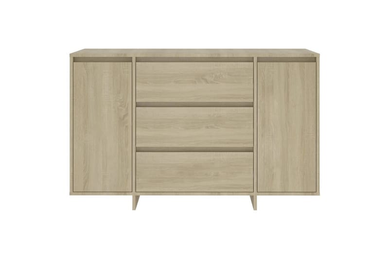 skænk med 3 skuffer 120x41x75 cm spånplade sonoma-eg - Brun - Opbevaring - Opbevaringsmøbler - Skænke & sideboards
