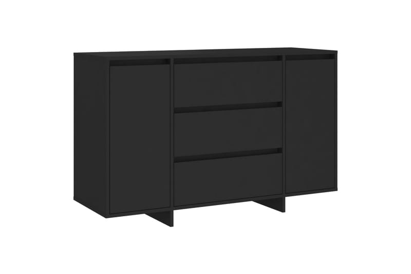 skænk med 3 skuffer 120x41x75 cm spånplade sort - Sort - Skænke & sideboards