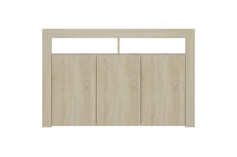 skænk med LED-lys 115,5x30x75 cm sonoma-eg - Brun - Skænke & sideboards