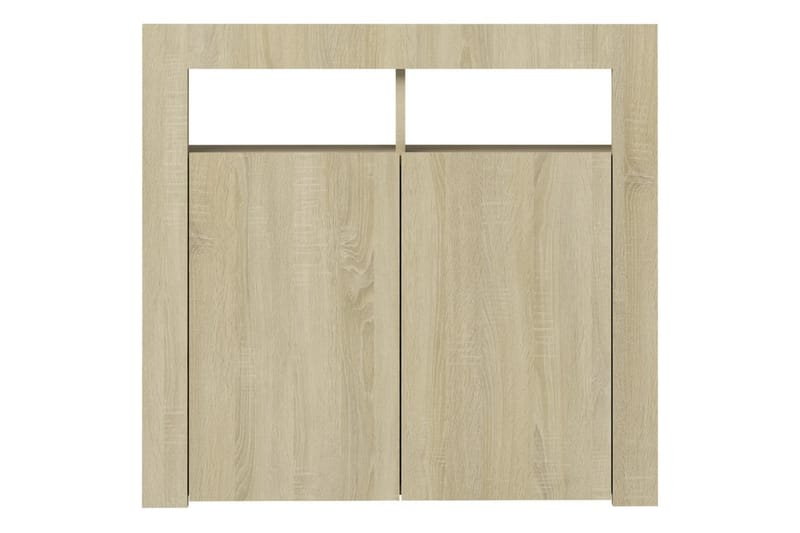 skænk med LED-lys 80x35x75 cm sonoma-eg - Brun - Skænke & sideboards