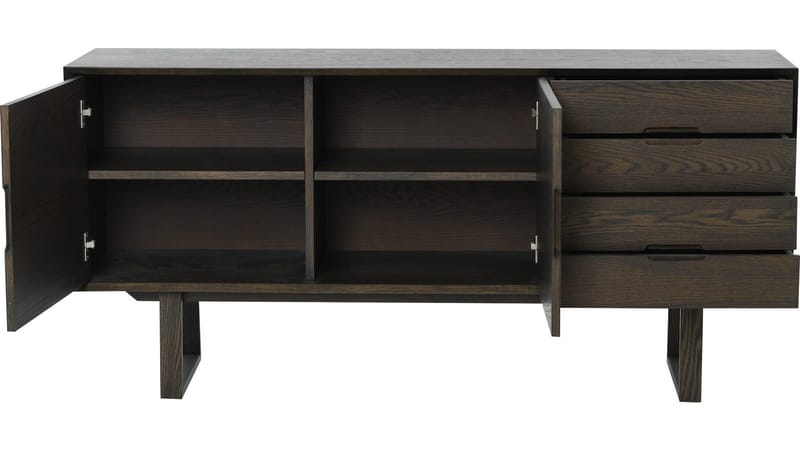 Skænk Norvik - Brunlakeret egetræsfiner og hvidpigmenteret finish - Opbevaring - Opbevaringsmøbler - Skænke & sideboards
