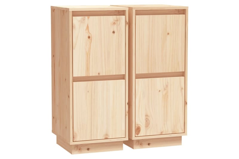 skænke 2 stk. 31,5x34x75 cm massivt fyrretræ - Brun - Skænke & sideboards