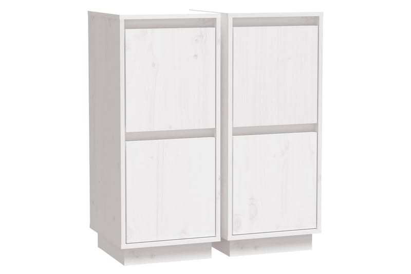 skænke 2 stk. 31,5x34x75 cm massivt fyrretræ hvid - Hvid - Opbevaring - Opbevaringsmøbler - Skænke & sideboards